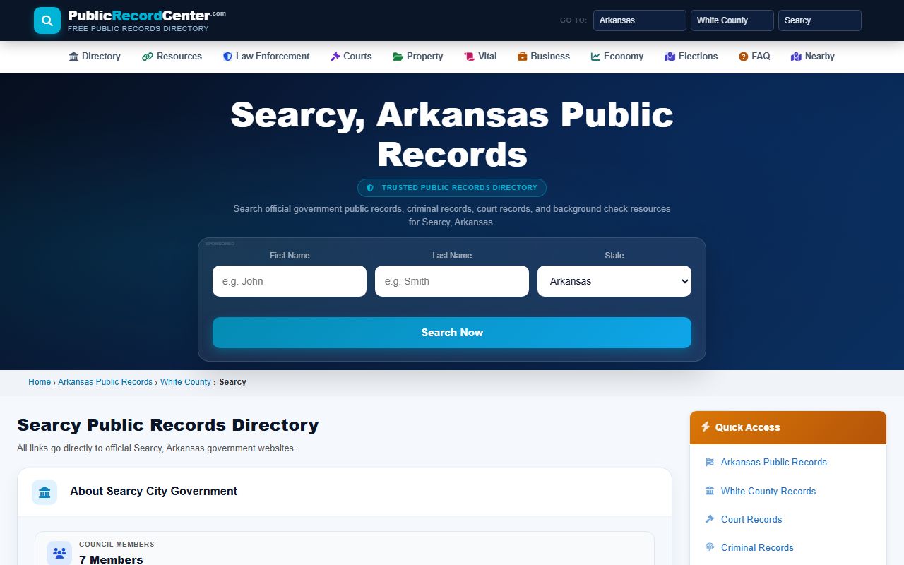 Searcy Arkansas public records marriage license overview