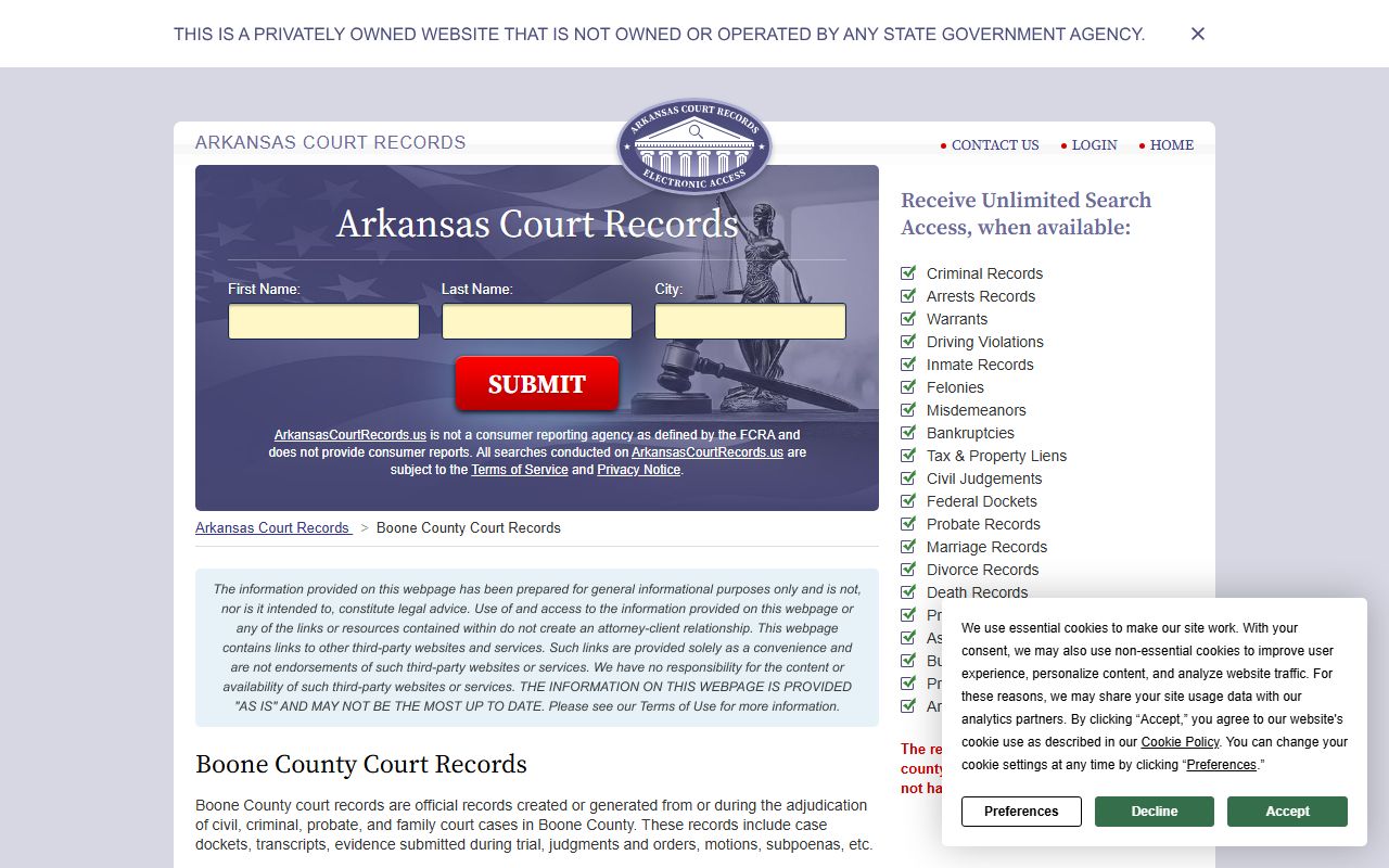 Boone County Arkansas court records marriage license overview