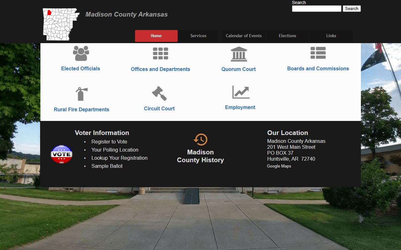 Madison County Arkansas government main site
