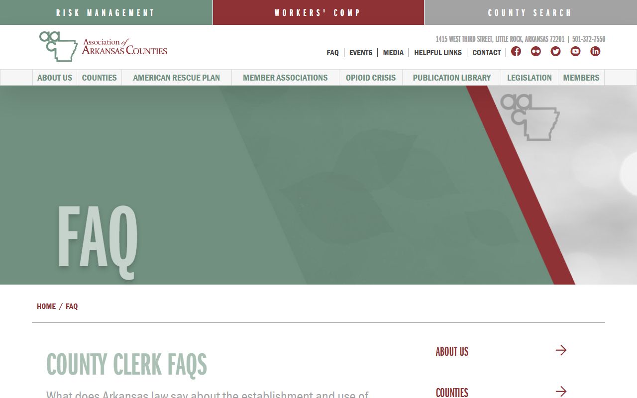 County Clerk FAQs from Association of Arkansas Counties