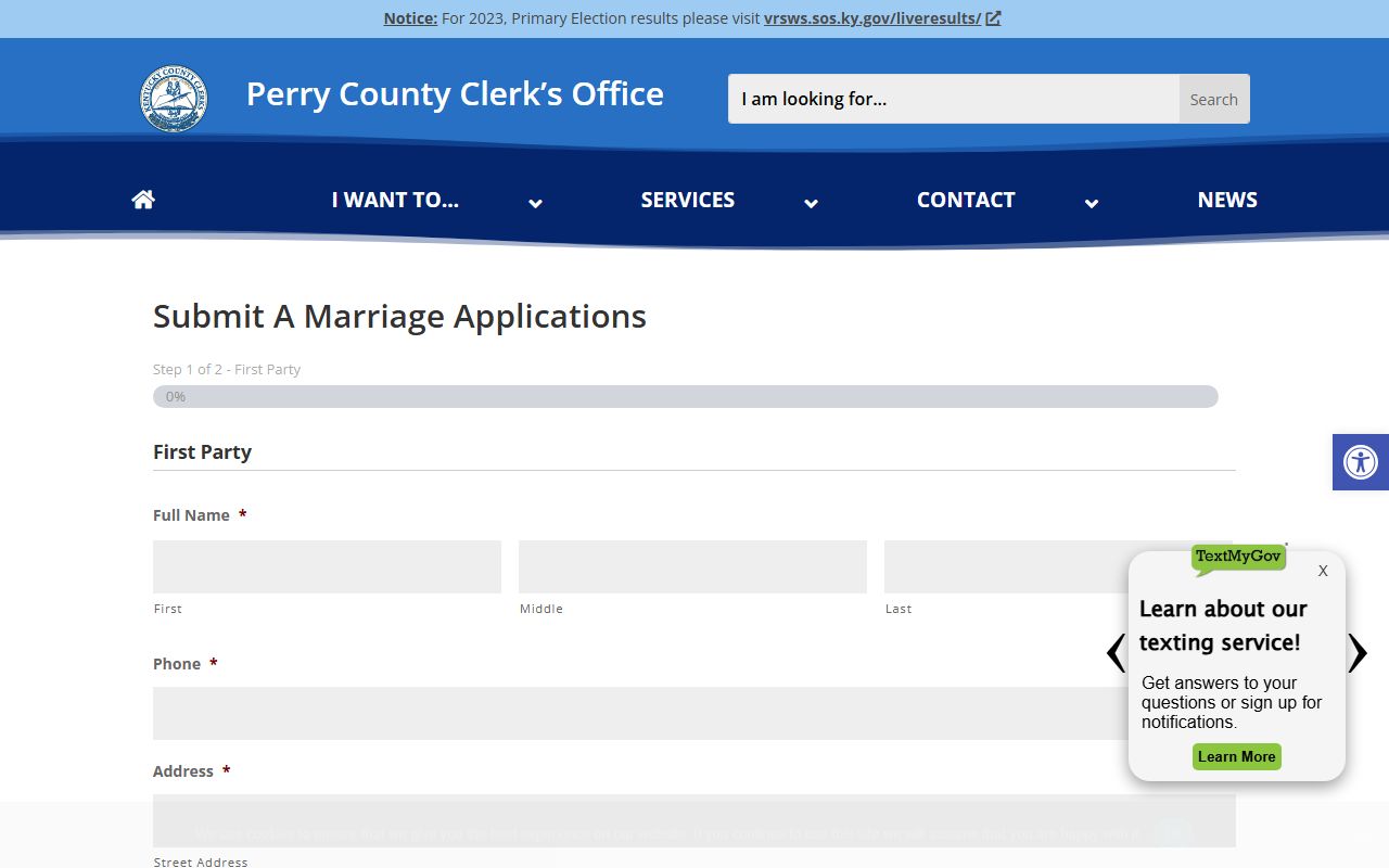 Perry County Arkansas marriage license application office