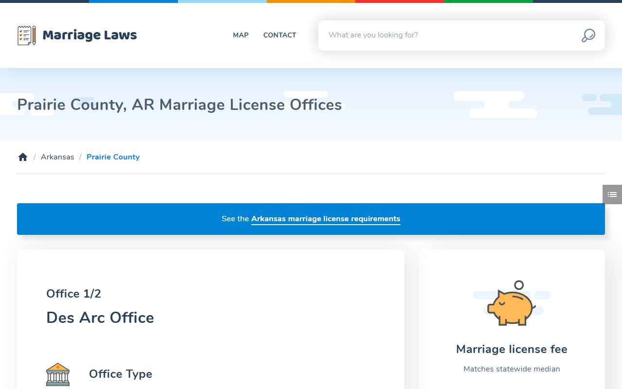 Prairie County Arkansas marriage license offices Des Arc DeValls Bluff