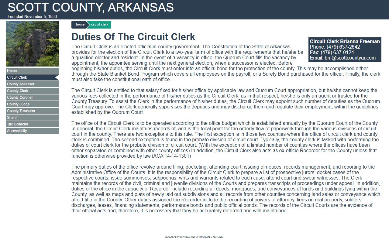 Scott County Circuit Clerk marriage license combined office page