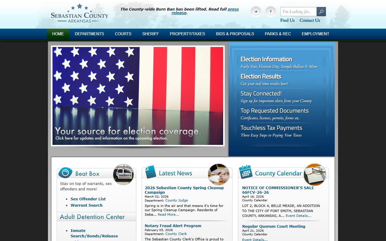 Sebastian County Arkansas government website marriage license info