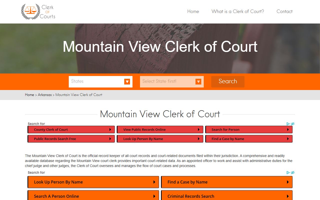 Stone County Arkansas clerk of courts Mountain View marriage license