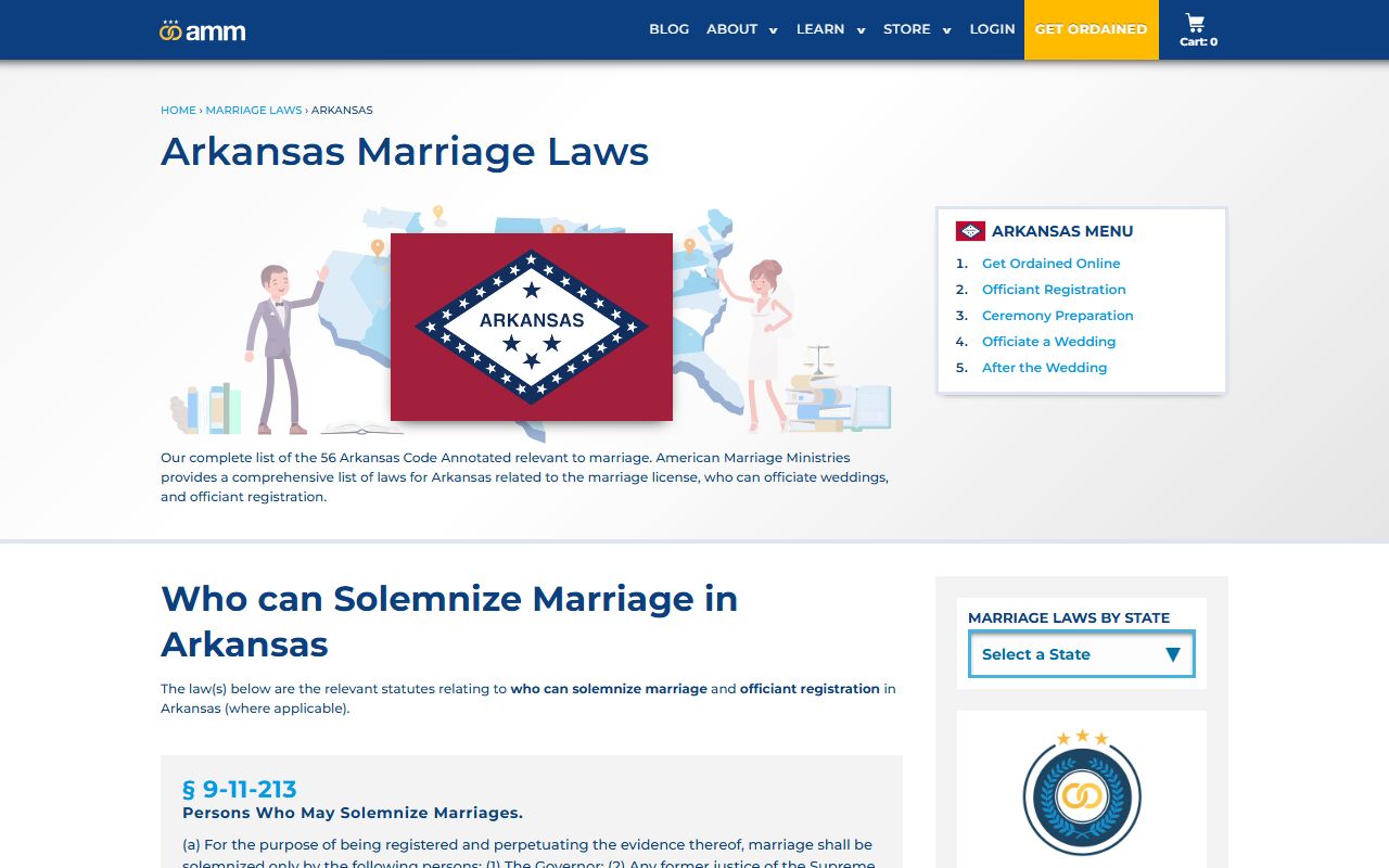 Arkansas marriage laws and officiant rules